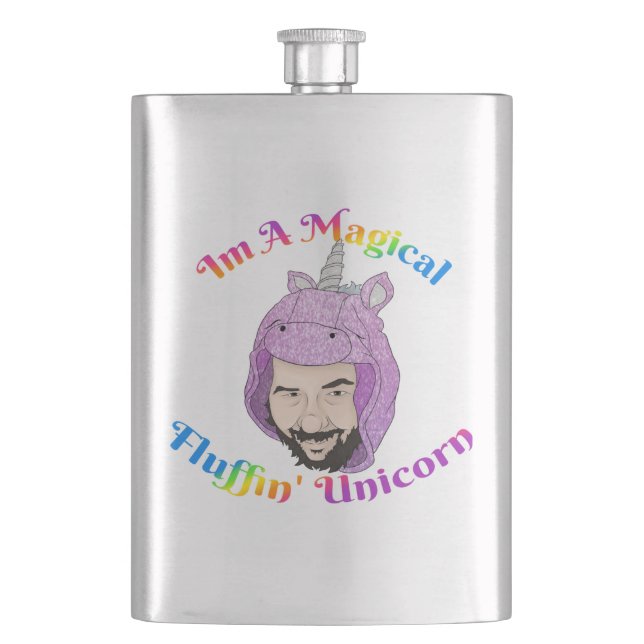 Zer0's Magical Fluffin Unicorn Classic Flask (Front)