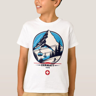 Zermatt 4478 - Skiing On The Problemhorn  T-Shirt