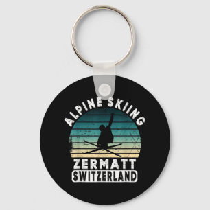 Zermatt Alpine Skiing Switzerland Mountains Swiss Key Ring