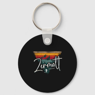 Zermatt Alpine Skiing Vintage Swiss Alps Switzerla Key Ring