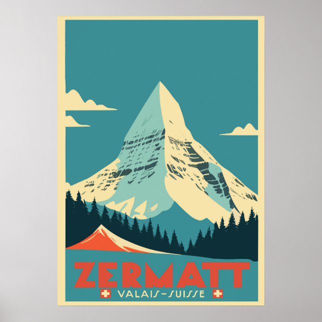 Zermatt,Matterhorn,Switzerland,Ski Poster (Front)