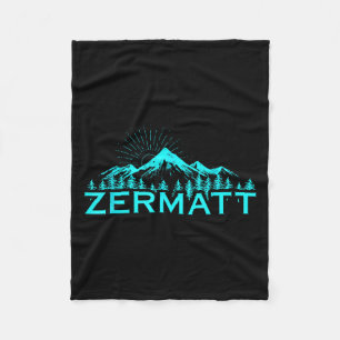 Zermatt Mountains Alpine Skiing Swiss Alps Switzer Fleece Blanket