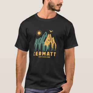 Zermatt Mountains Switzerland Hiking Outdoors Vint T-Shirt