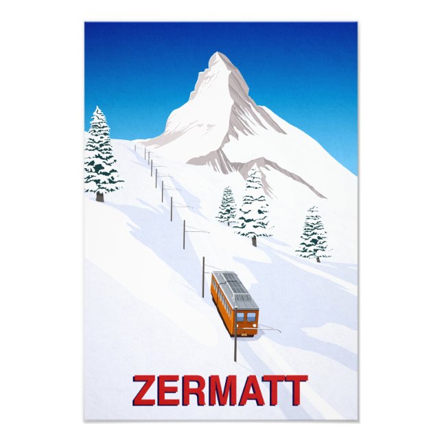 Zermatt Ski Train Photo Print (Front)