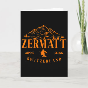Zermatt Swiss Alps Alpine Skiing Switzerland Mount Card