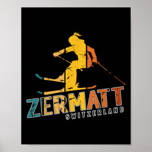 Zermatt Swiss Alps Alpine Skiing Switzerland Mount Poster