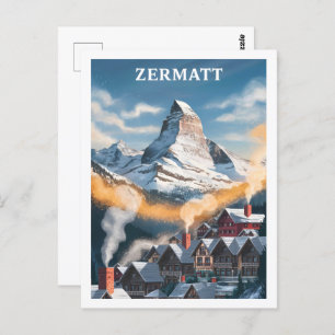 Zermatt Switzerland Famous Travel Place Postcard