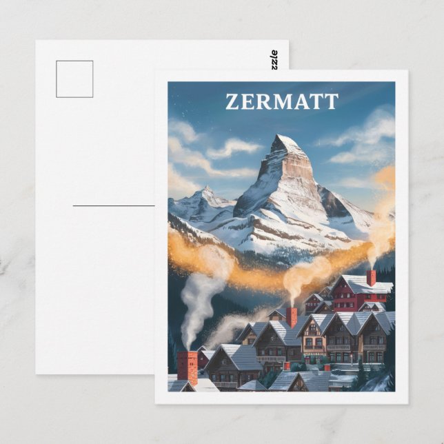 Zermatt Switzerland Famous Travel Place Postcard (Front/Back)