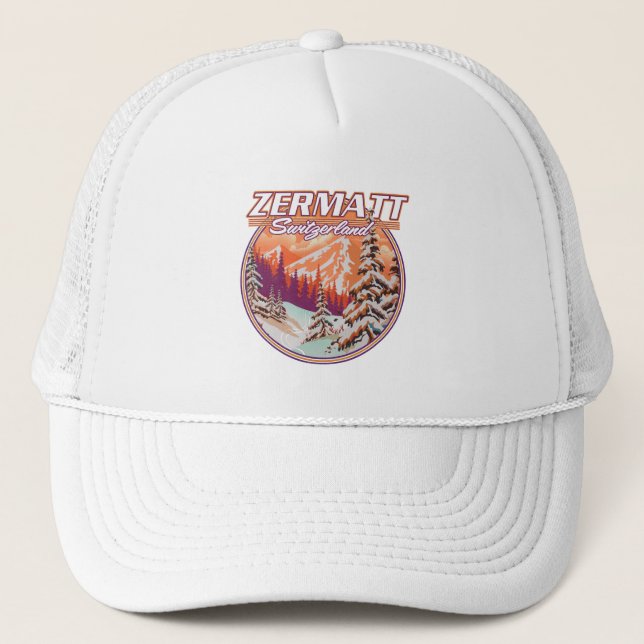 Zermatt switzerland logo trucker hat (Front)