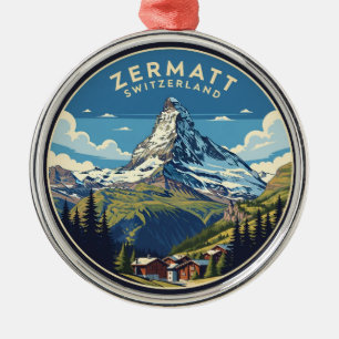 Zermatt Switzerland Matterhorn Metal Tree Decoration