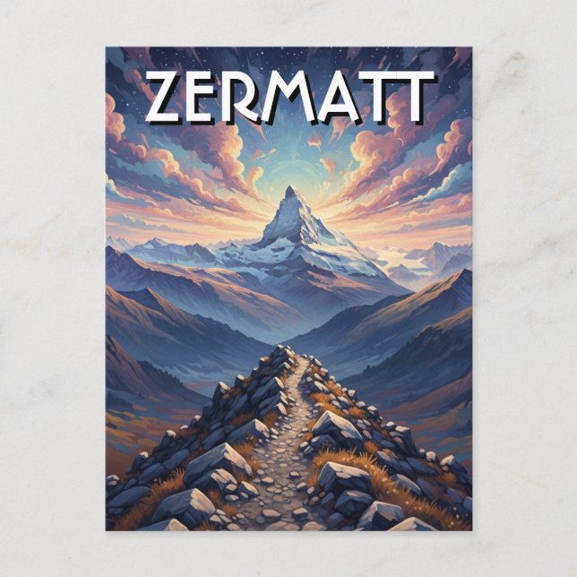Zermatt Switzerland Matterhorn Postcard (Front)