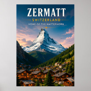 🏔️ Zermatt Switzerland Matterhorn Travel Decor ❄️
