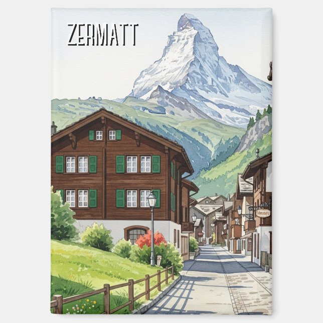 Zermatt Switzerland Matterhorn Travel Magnet (Front)