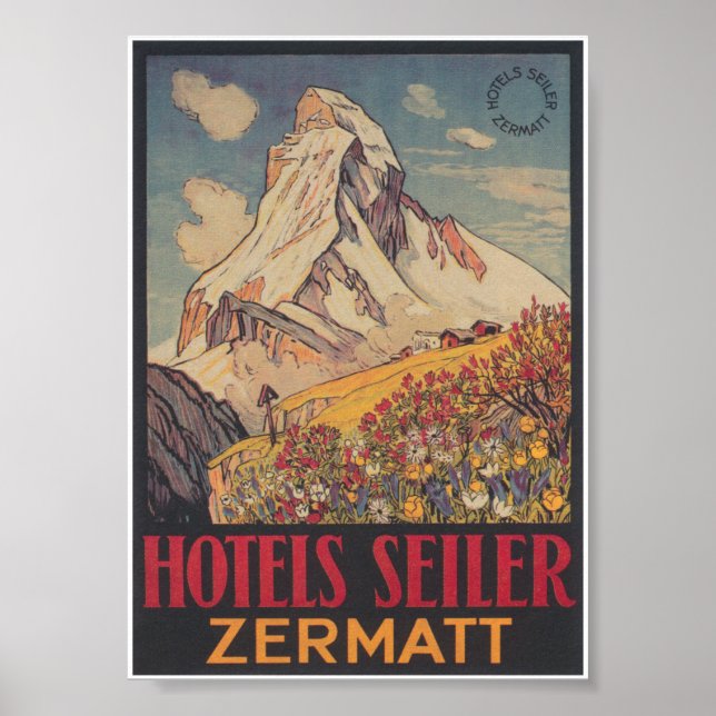 Zermatt Switzerland Matterhorn Vintage Poster (Front)
