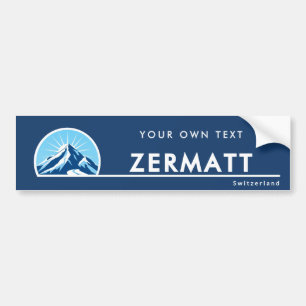 Zermatt Switzerland mountain ski resort Bumper Sticker