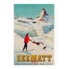 Zermatt Switzerland Retro Vintage Ski Travel