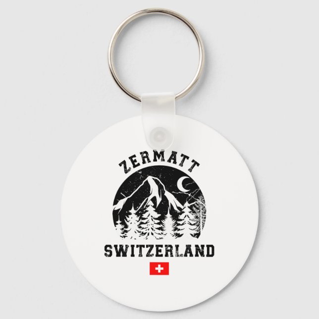 Zermatt Switzerland Ski Resort Alps Alpine Skiing  Key Ring (Front)