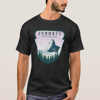 Zermatt Switzerland Vintage Snow Ski Matterhorn Sw T-Shirt
