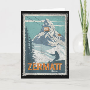 Zermatt Switzerland Winter Skiing Snowboarding Ski Card