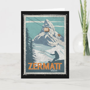 Zermatt Switzerland Winter Skiing Snowboarding Ski Card