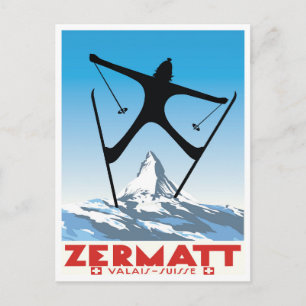 Zermatt,Valais,Suisse,Ski Postcard