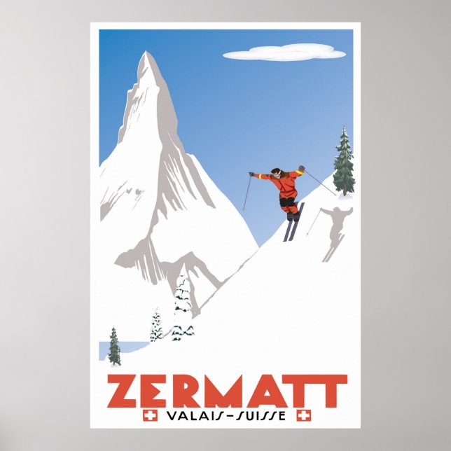 Zermatt,Valais, Switzerland, Ski Poster (Front)