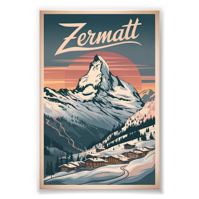 Zermatt vintage photo print (Front)
