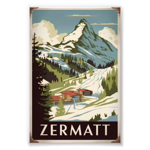Zermatt vintage photo print