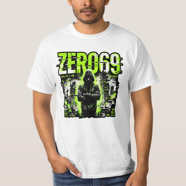 ZERO69 Glitch Division – Chaos Protocol Cyberpunk T-Shirt (Front)