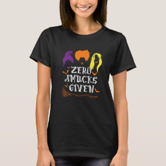 Zero Amucks Given Amuck With Bat Halloween Witch T-Shirt