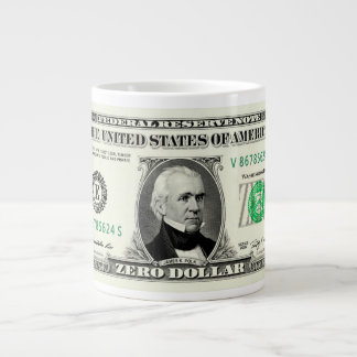 Zero Dollar Bill Large Coffee Mug