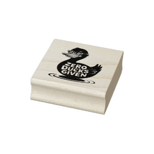 Zero Ducks Given - Funny Cool Duck Design  Rubber Stamp