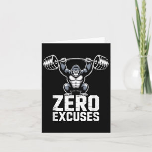 Zero Excuses Gorilla Gym Motivational Workout Card