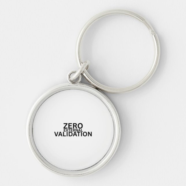 Zero External Validation Circular Metal Keychain (Front)