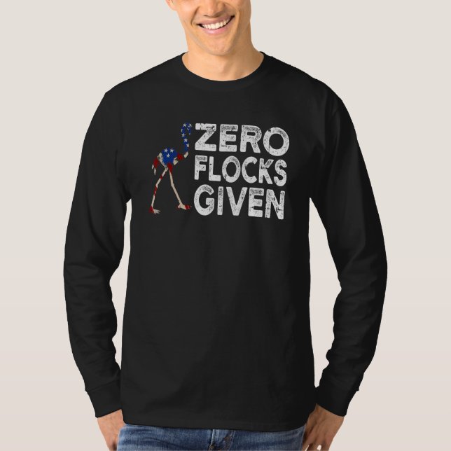 Zero Flocks Given Usa Flag Pink Flamingo T-Shirt (Front)