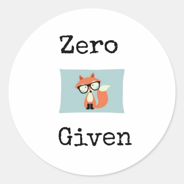 Zero "Fox" Given Classic Round Sticker (Front)