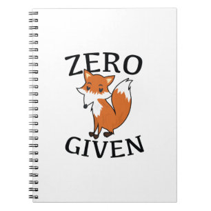 Zero Fox Given Spiral Notebook