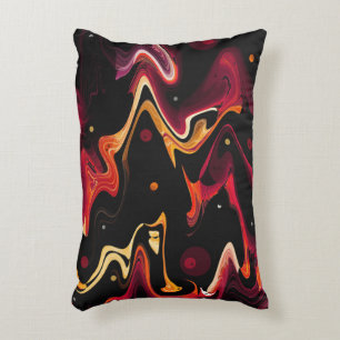 Zero Gravity Painting Abstract in Orange and Black Decorative Cushion