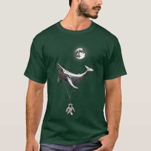 Zero Gravity Sea  Whale Holding Astronaut Space Mo T-Shirt