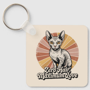 Zero Hair Maximum Love Sphynx Retro Key Ring