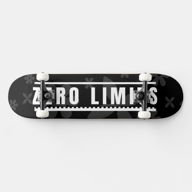 Zero Limits Dark Floral Aesthetic Seamless Pattern Skateboard (Horz)