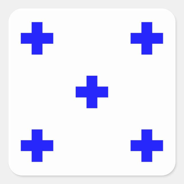 zero maritime nautical alphabet number symbol flag square sticker (Front)