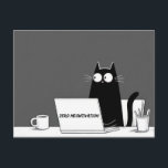 Zero Meowtivation Cat – Funny Lazy Work Cartoon Postcard<br><div class="desc">A funny and relatable cartoon illustration of a black cat sitting at a desk with a laptop displaying the words “Zero Meowtivation.” Perfect for anyone who has experienced those unmotivated workdays, this minimalist design combines humor with cute cat energy. Ideal for cat lovers, remote workers, students, office employees, and anyone...</div>