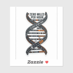 Zero Miles Per Hour DNA Sticker —Biker Speed DecaL