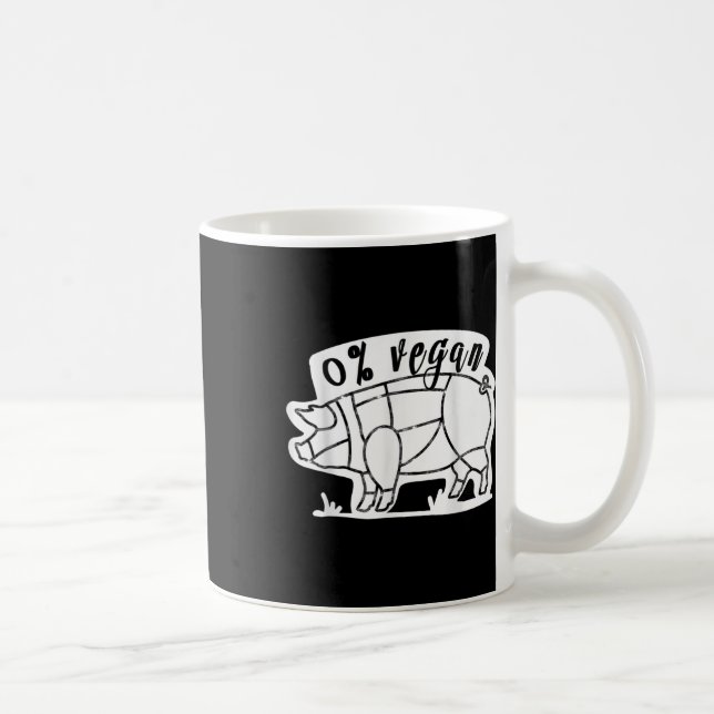 Zero Percent Vegan Funny Bbq Carnivore Meat Eater  Coffee Mug (Right)