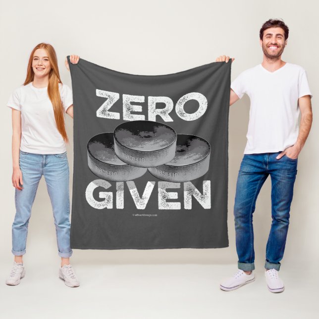 Zero Pucks Given (Hockey) Fleece Blanket (In Situ)