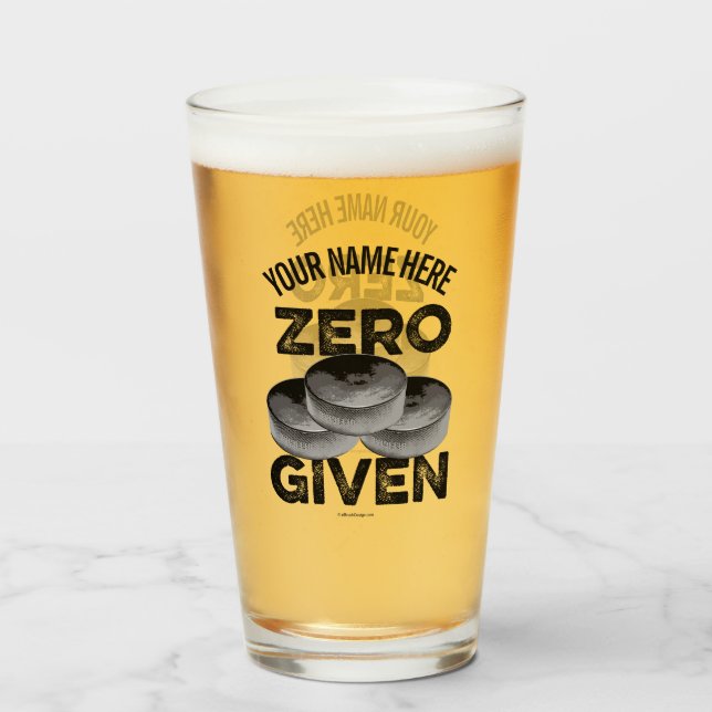 Zero Pucks Given (Hockey) Glass (Front Filled)