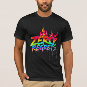 Zero Regrets Graffiti Poster Vibrant Street Art T-Shirt