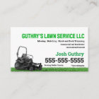 Zero Turn Lawn Care Business Card