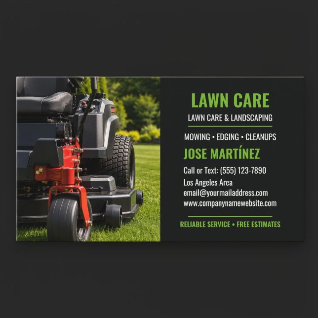 Zero Turn Lawn Care & Landscaping Business Card (Creator Uploaded)